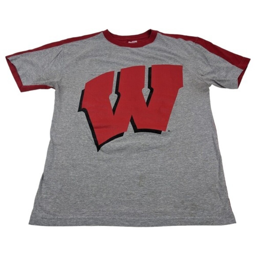 Wisconsin Badgers Big Bucky NCAA Gray Front Red Back‎ Shirt 90s Vibe